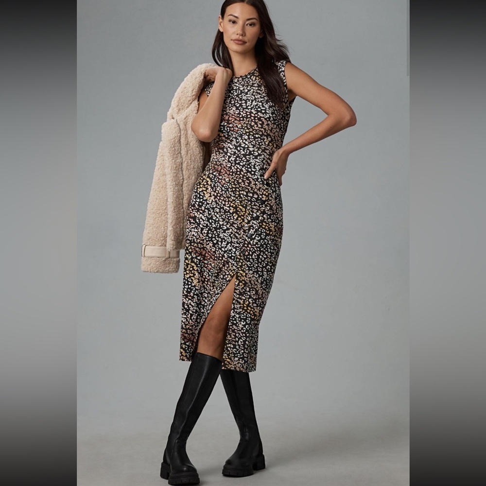 Anthropologie Grey State Chiara Midi Dress NWT
